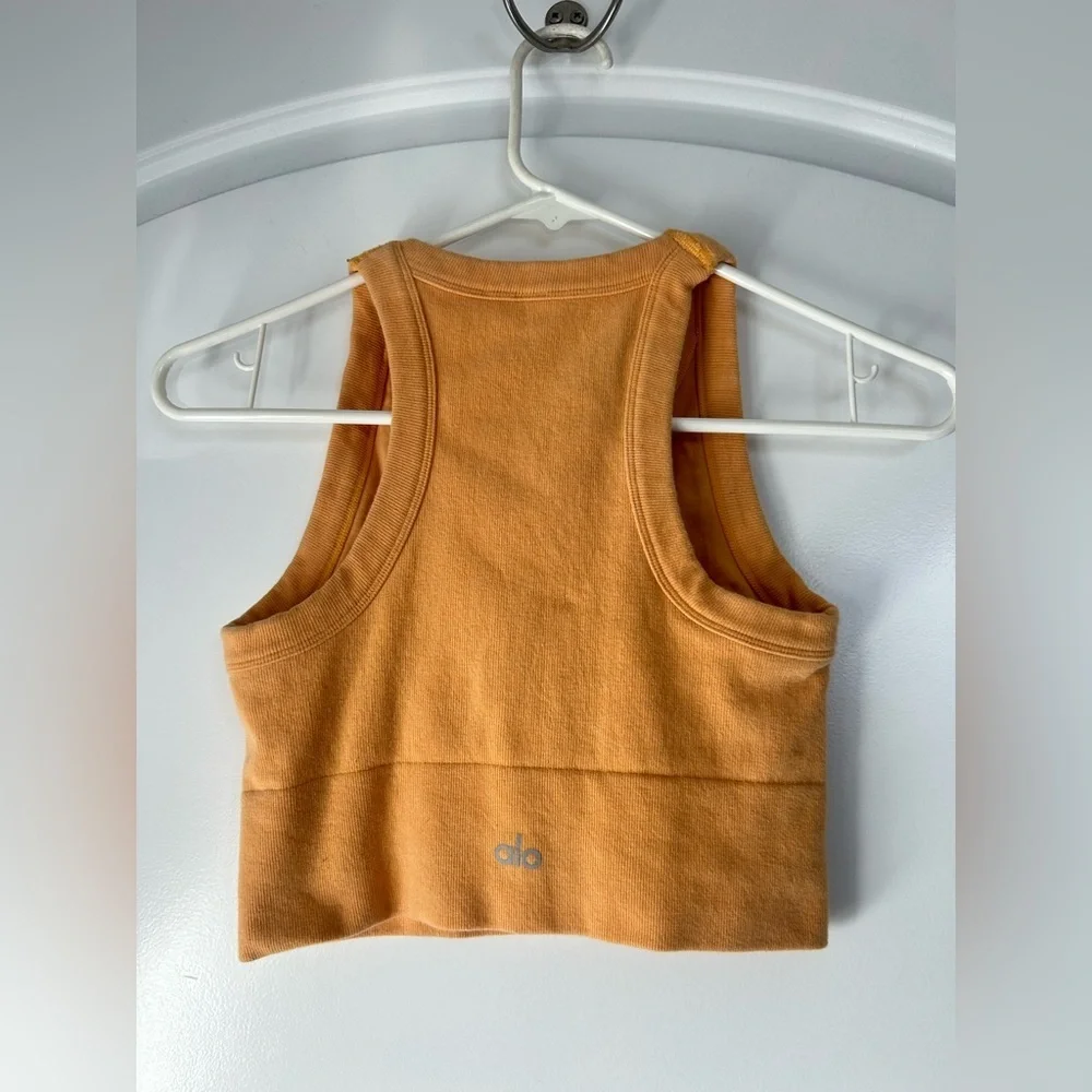 Alo Yoga Seamless Delight High Neck Longline Golden Bra Top Size XS yoga Pilates